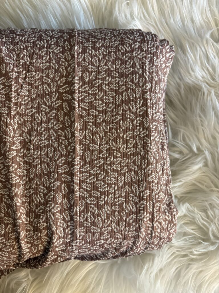 Wind-Blown Leaves in Mocha,Chickadee Unbrushed Rib Knit 022026239