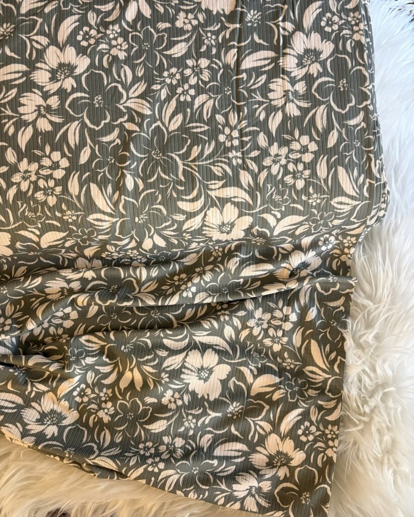 Brushstroke Floral in Soft Sage, Chickadee Unbrushed Rib Knit 022026229