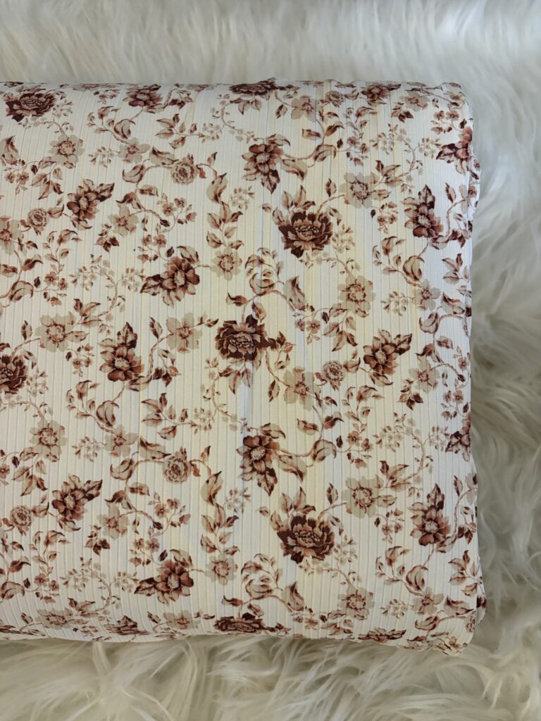 Izzy Floral, Chickadee Unbrushed Rib Knit 022026226
