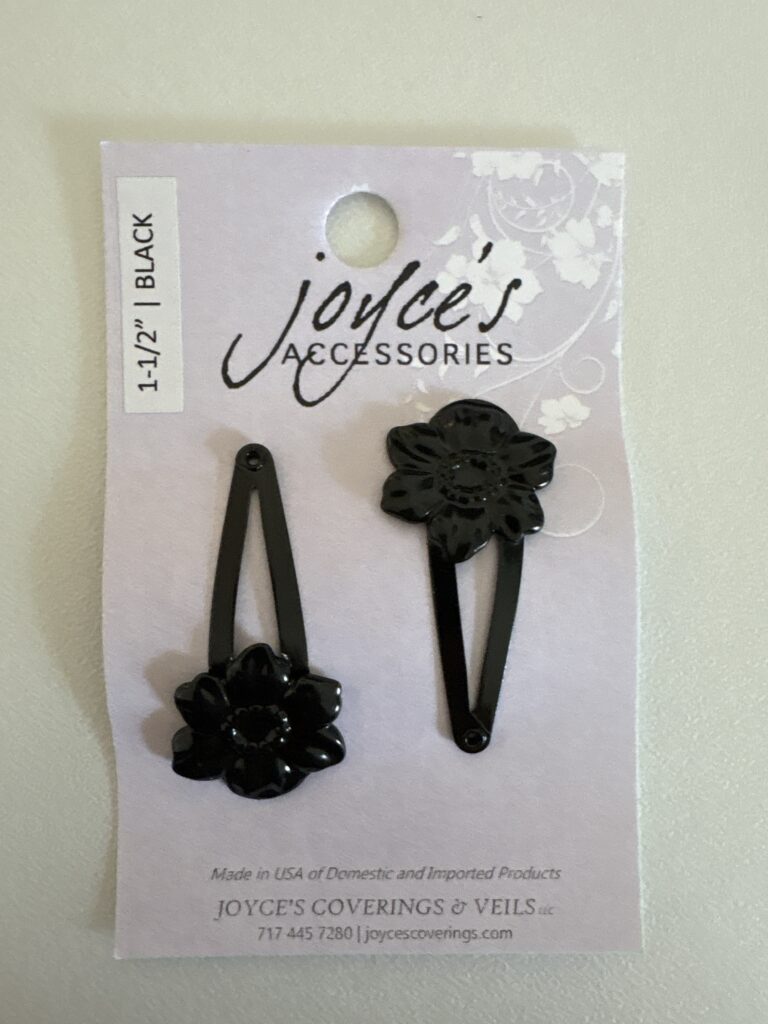 1.5” Black Snap Clip with Flower
