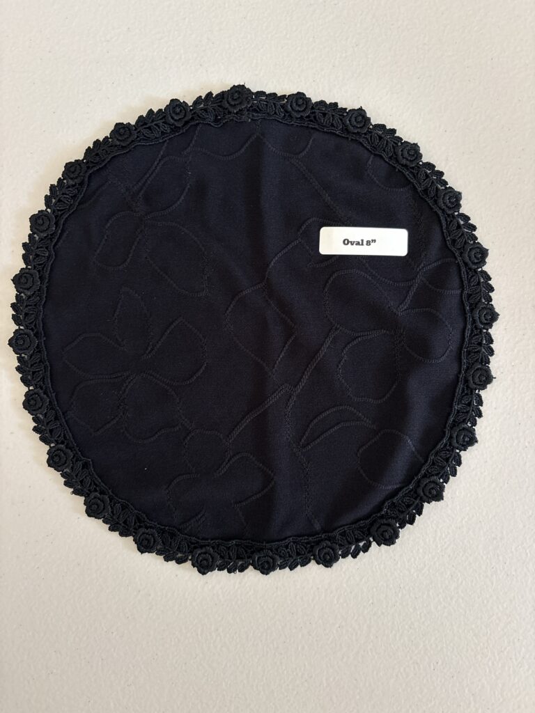 Embroidered Flower Knit, Oval 8”