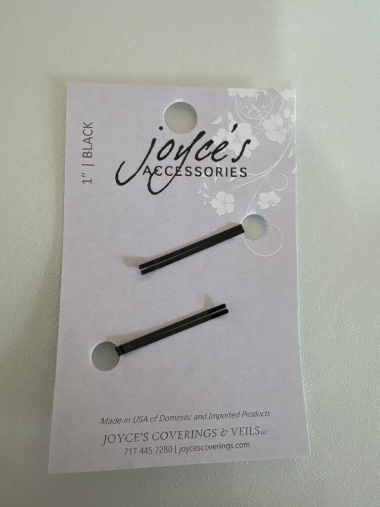 1” Black Bobby Pin, Flat