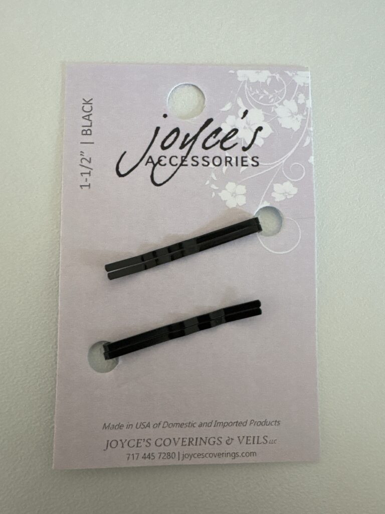 1.5” Black Bobby Pin, Wavy