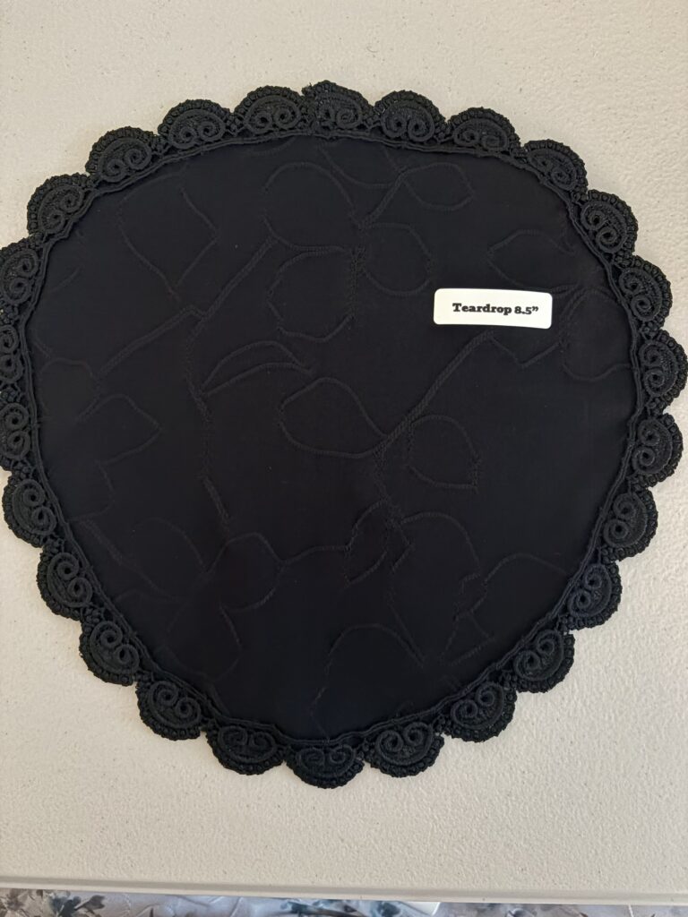 Embroidered Flower Knit, Teardrop 8.5”