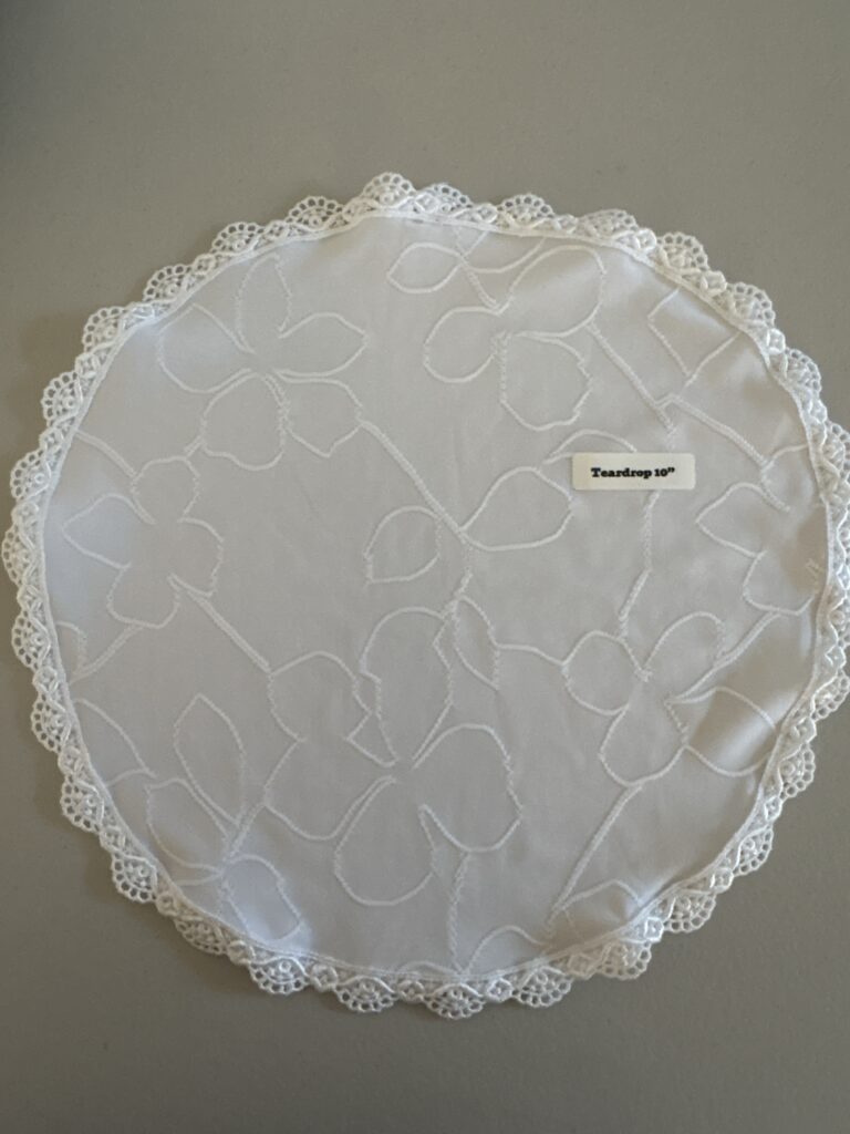 Embroidered Flower Knit, 10” Teardrop