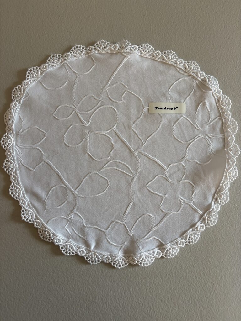 Embroidered Flower Knit, 9” Teardrop