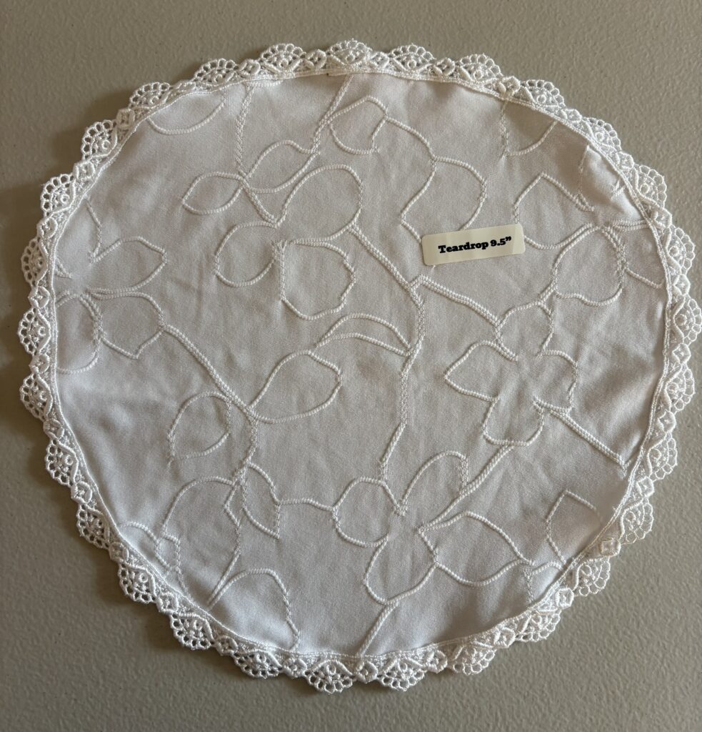 Embroidered Flower Knit, 9.5” Teardrop
