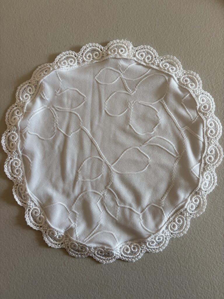 Embroidered Flower Knit, 8” Teardrop