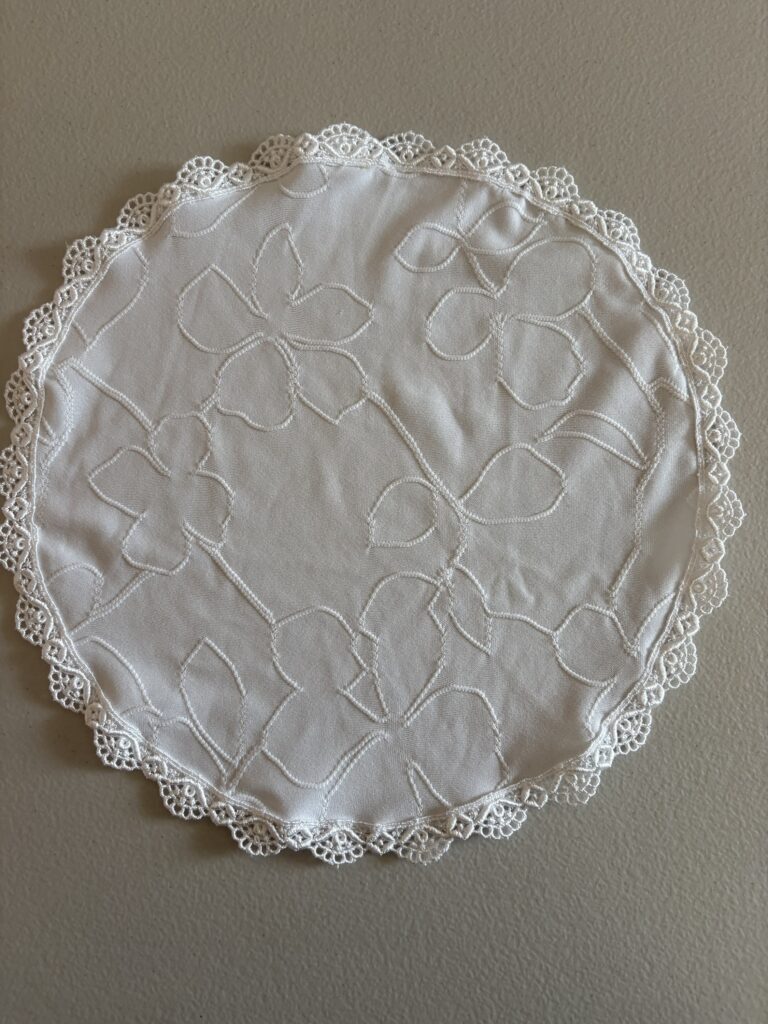 Embroidered Flower Knit, 9” Oval