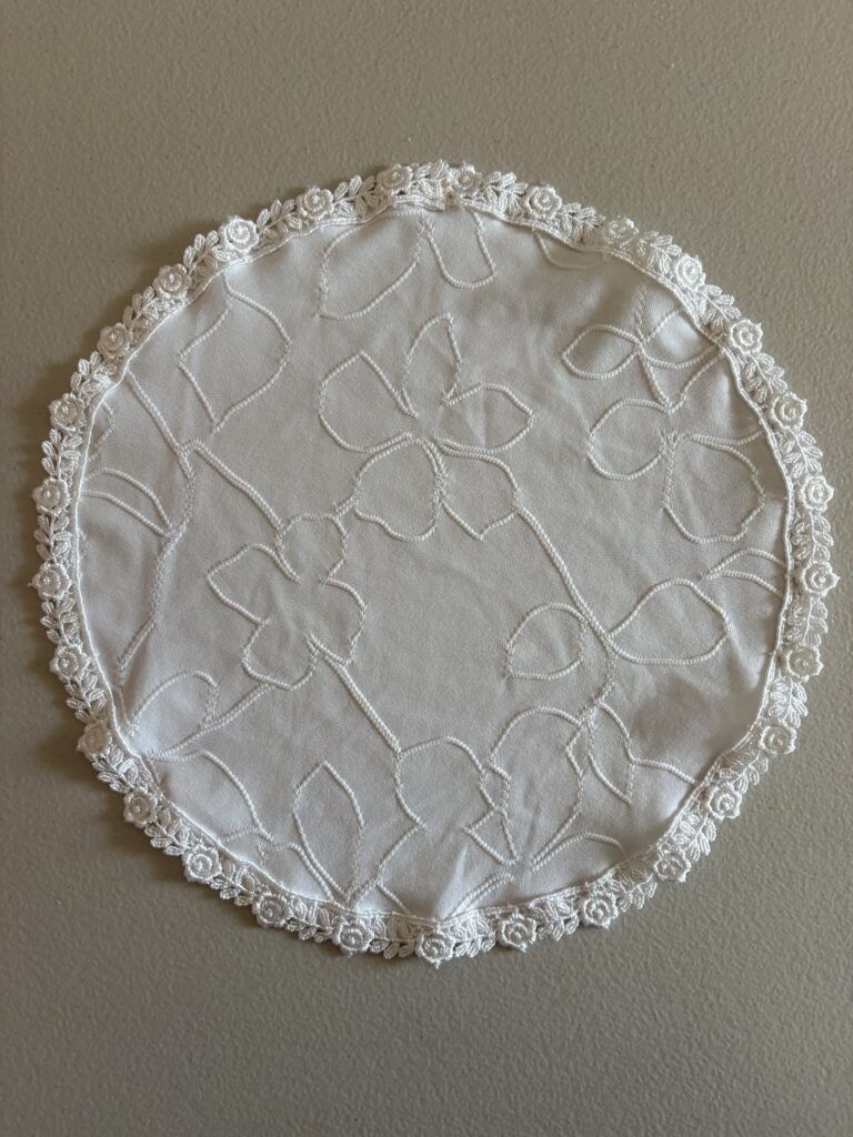 Embroidered Flower Knit, 9” Oval