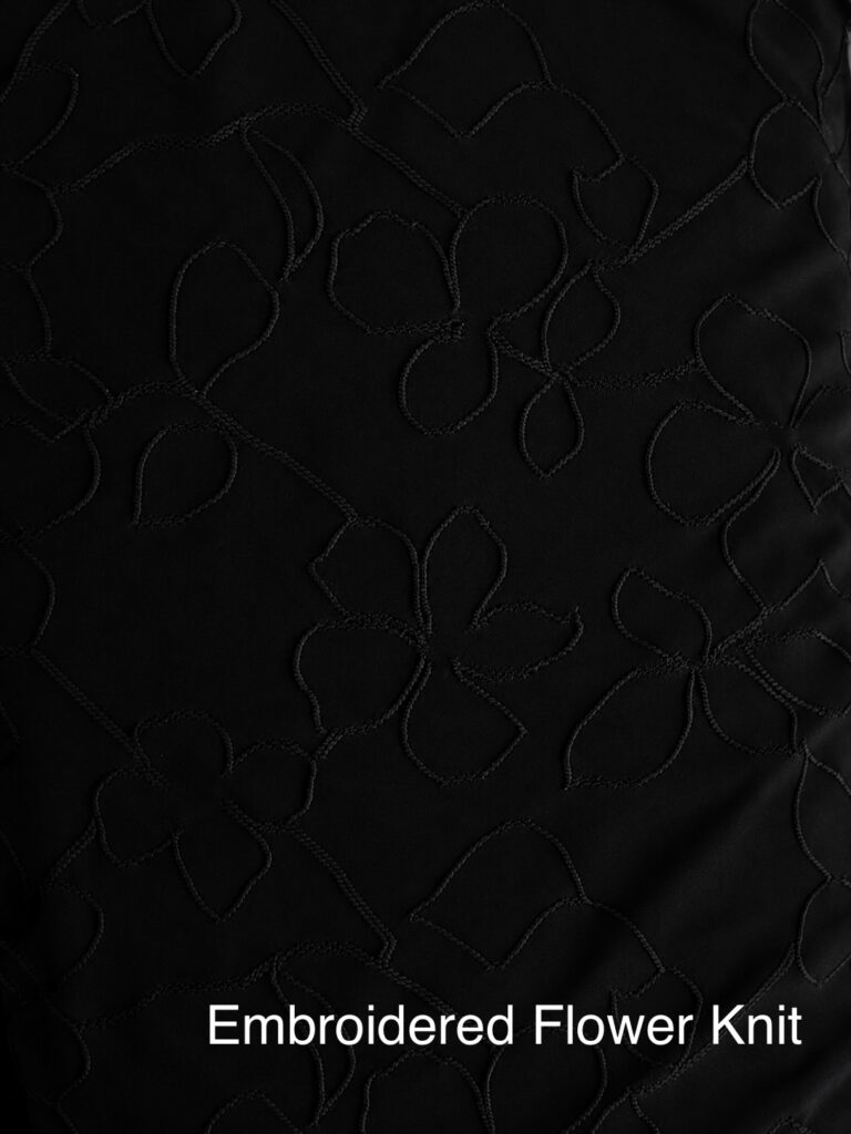 Jacquard Knit, Embroidered Flower